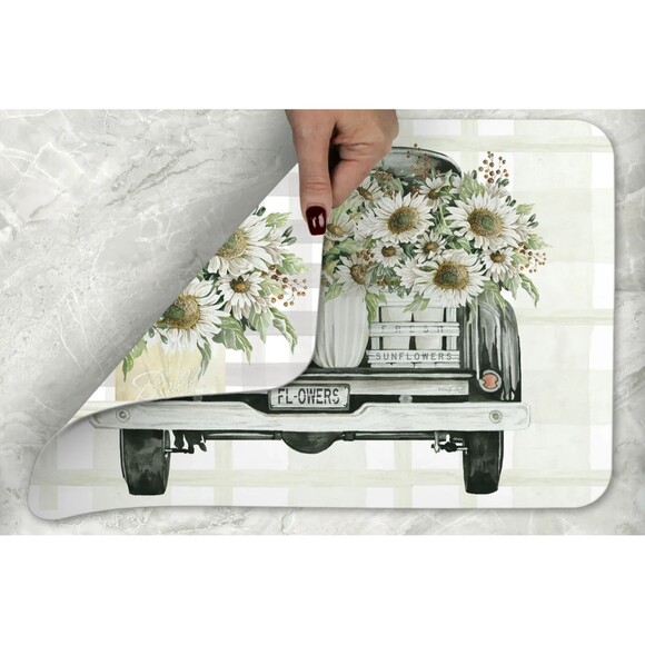 Country Truck Sunflowers Placemats Reversible Plastic Flexible 2-Pc Gift NEW - Picture 4 of 4